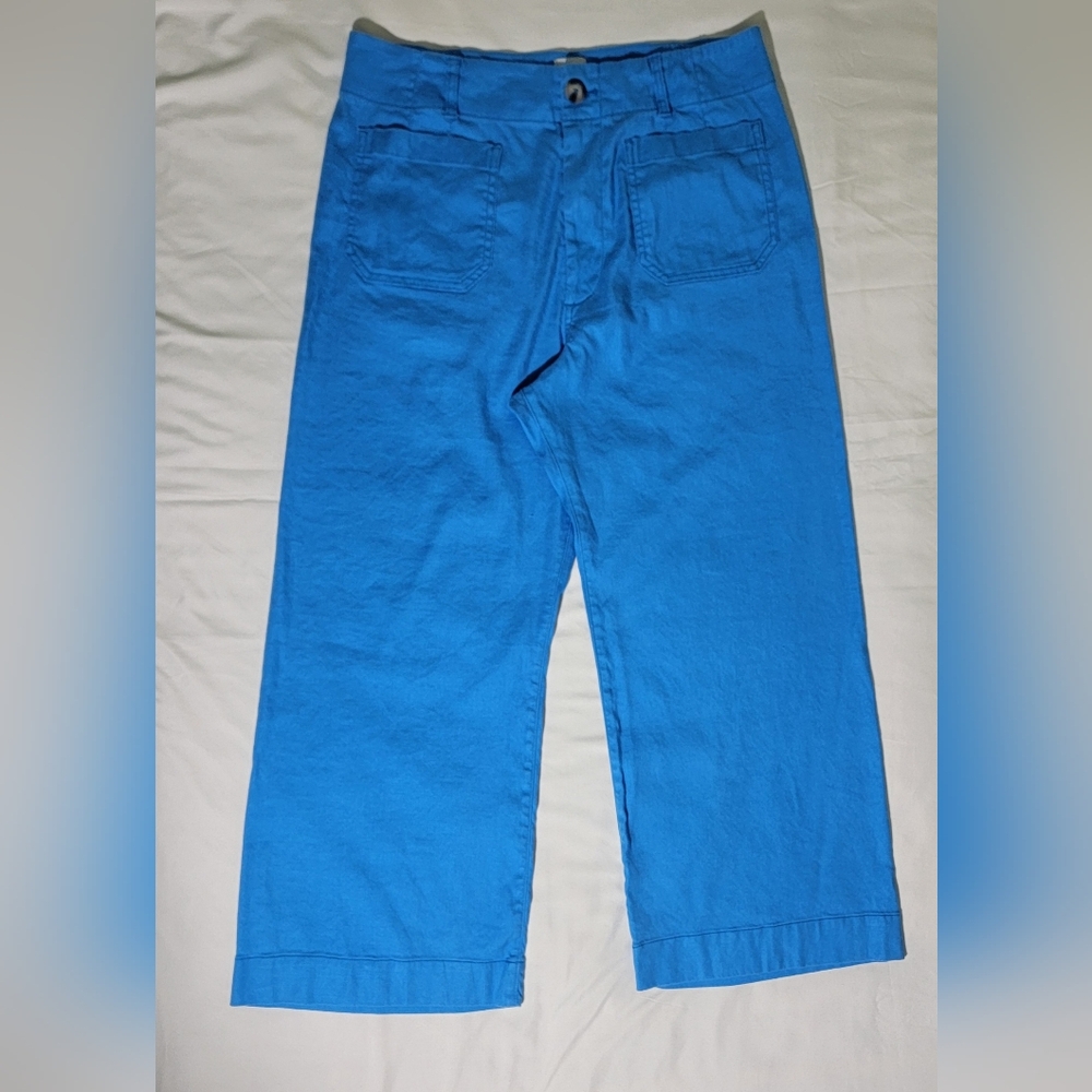 Maeve Women Pants Size 32 Blue Linen Viscose The Colette Wide Leg